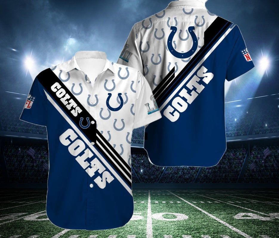 Indianapolis Colts Nfl Hawaiian Summer Shirt, Indianapolis Colts Summer Shirt, Indianapolis Colts Nfl Fan Hawaiian Shirt Short