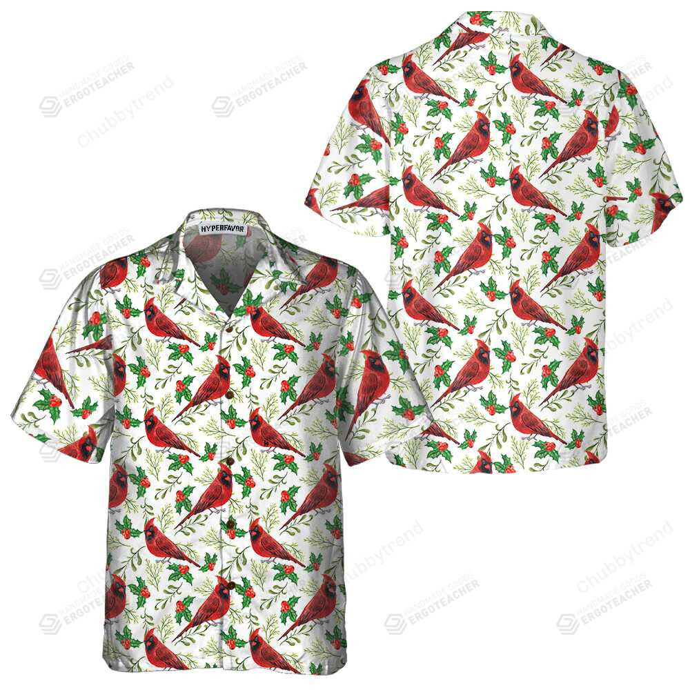 Seamless Christmas Pattern Red Cardinal Hawaii Shirt Ha53025