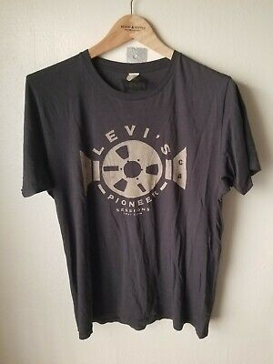 Levis Revival Recordings S Shirt Logo Gray Vintage Shirt