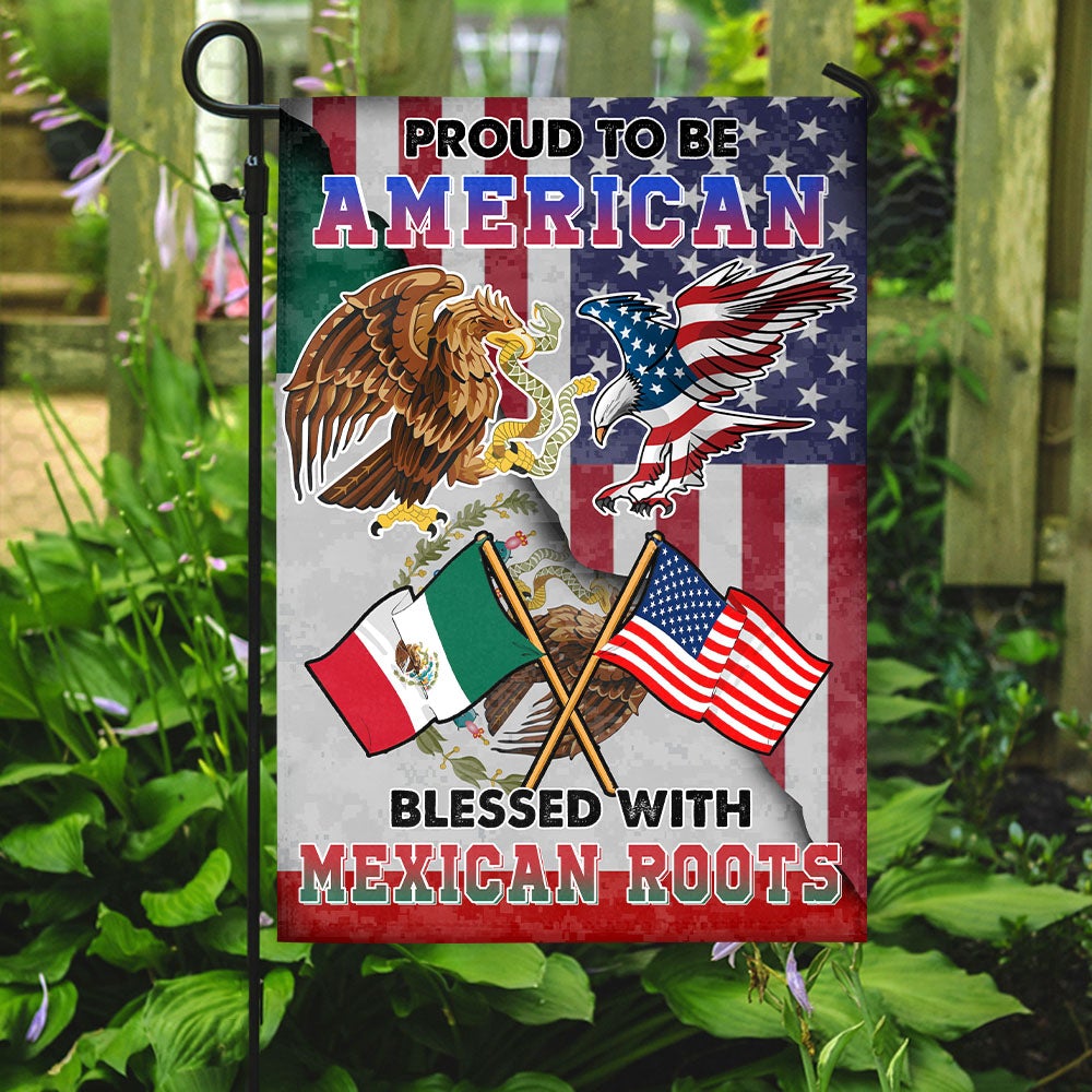 American Mexican Friendship Flag  Heavy Canvas Garden Flag, House Flag