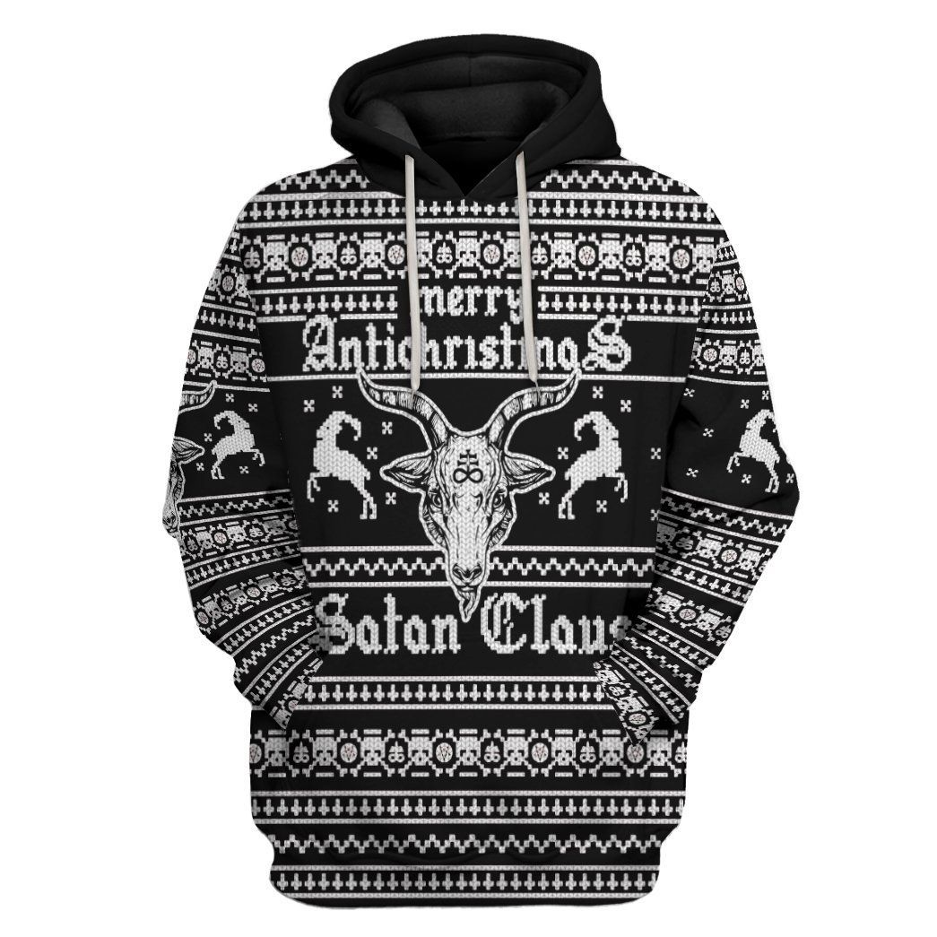 Casespring 3D Antichristmas Satan Claus Ugly Christmas Sweater Custom Hoodie Apparel