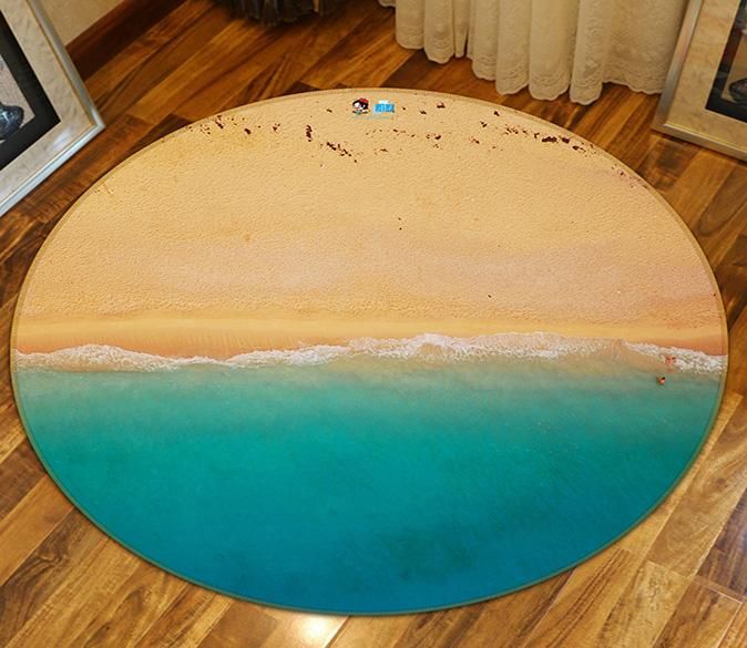 3d Beach Play 131 Round Rug Home Decor