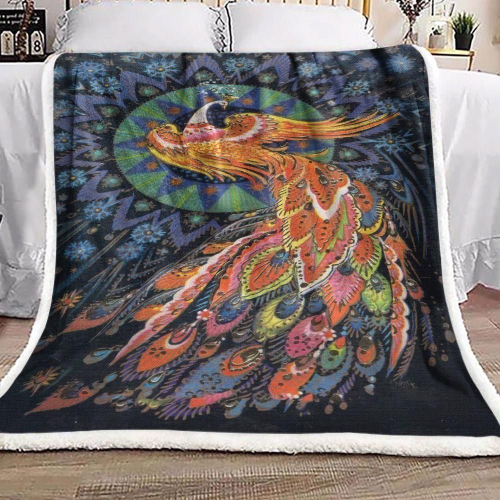 Awesome Peacock Artwork Fleece Blanket, Sherpa Blanket, Gift For Wife Gift For Parent, Family Member, Friends Gift, Christmas Gift, Home Decor, Home Living