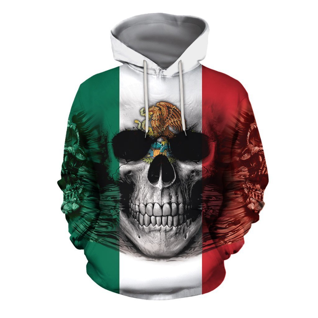 3D All Over Mexican Skull Hoodie Adult 3D All Over Print, 3D Hoodie For Men & Women