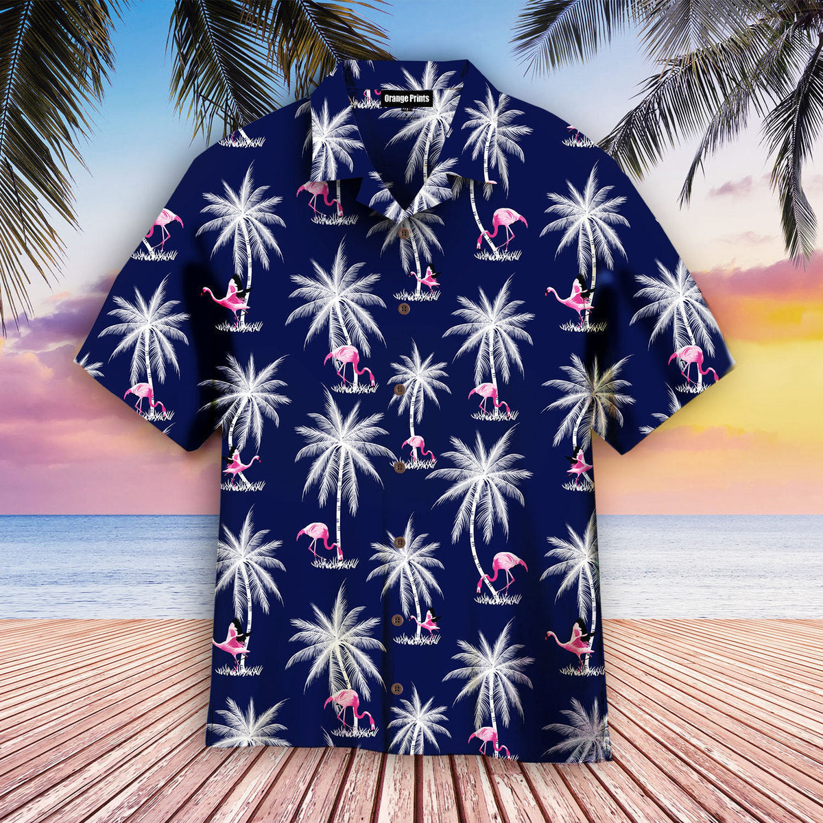 Tropical Flamingo And Palm Tree Aloha Hawaii Shirts For Men Women Ha10073