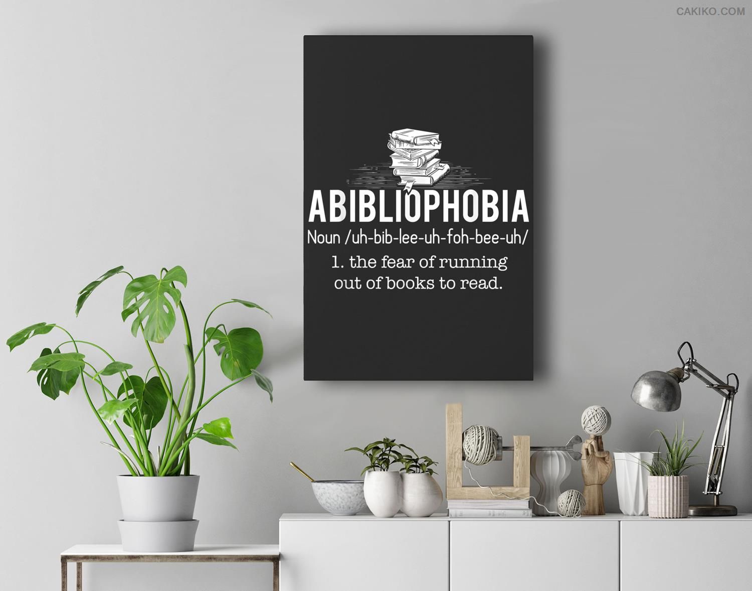 Abibliophobia – Funny Reading Bookworm Reader Gift Premium Wall Art Canvas Decor