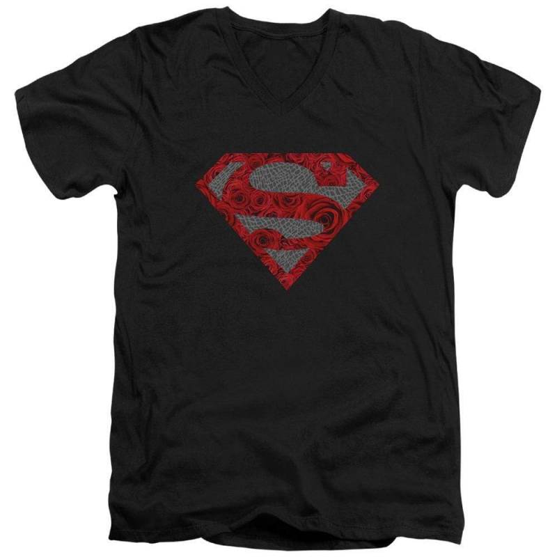 Superman Elephant Rose Shield Men’s V-Neck T-Shirt