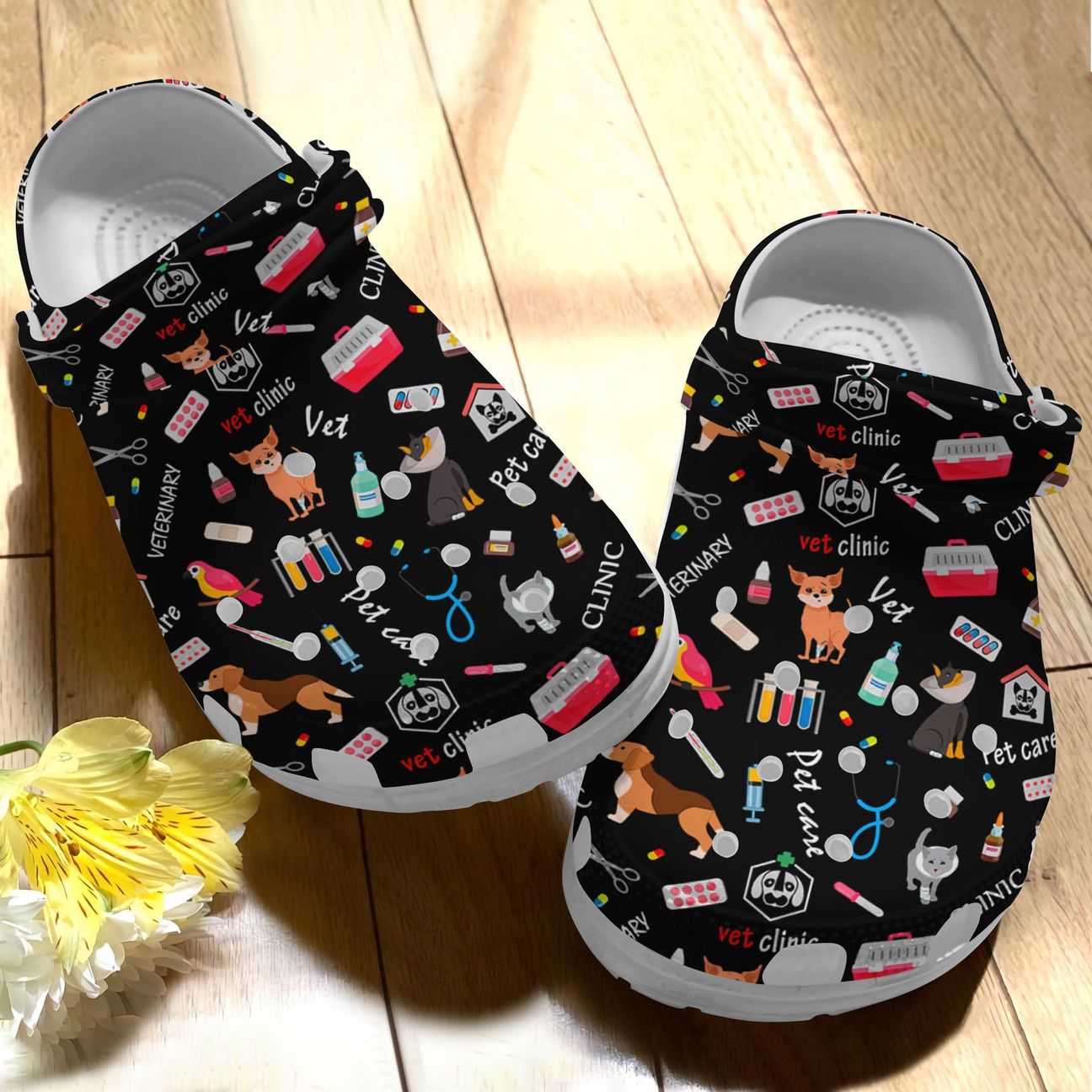 Vet Tech Personalize Clog, Custom Name, Text, Fashion Style For Women, Men, Kid, Print 3D Vet Tech Pattern