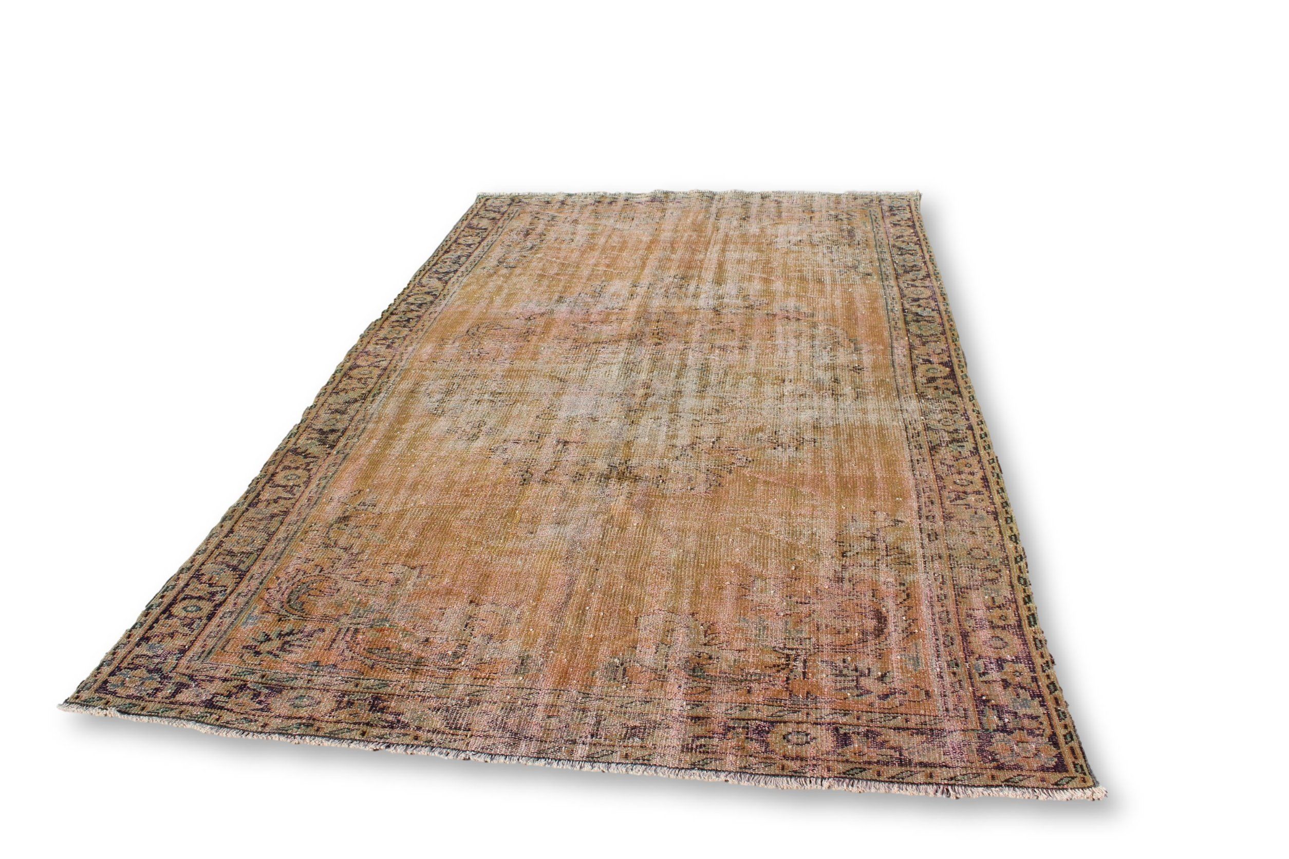 Antique Vintage Turkish Distressed Orange Rug DHC2503936DD