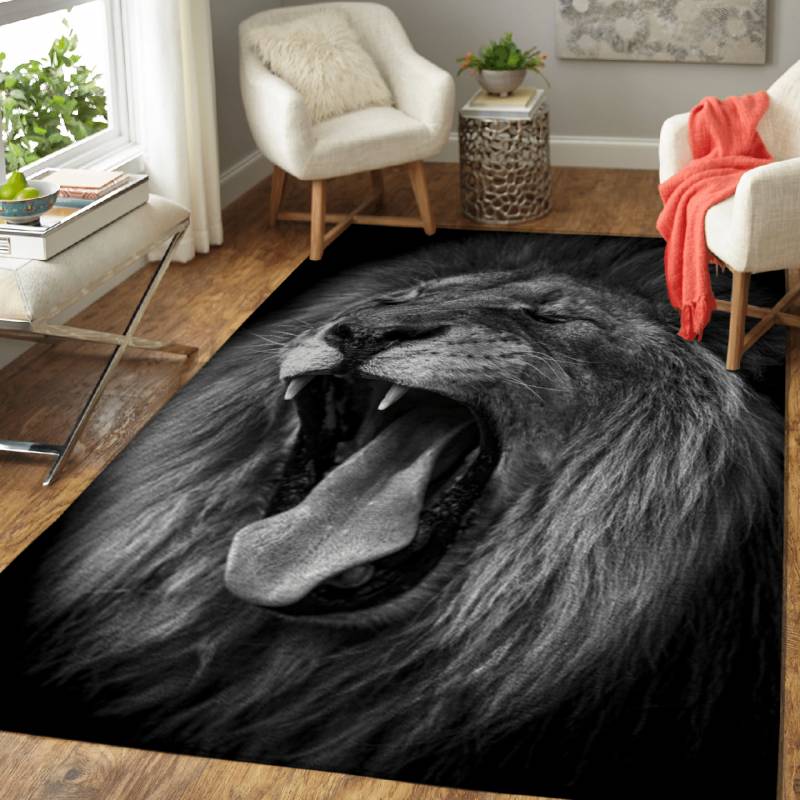 angry masai lion blackhead – Animals Wallpapers Area Rug Carpet