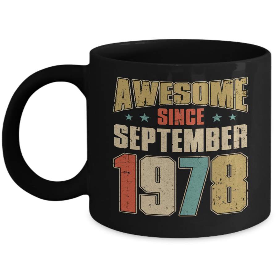 Vintage Retro Awesome Since September 1978 42th Birthday Mug