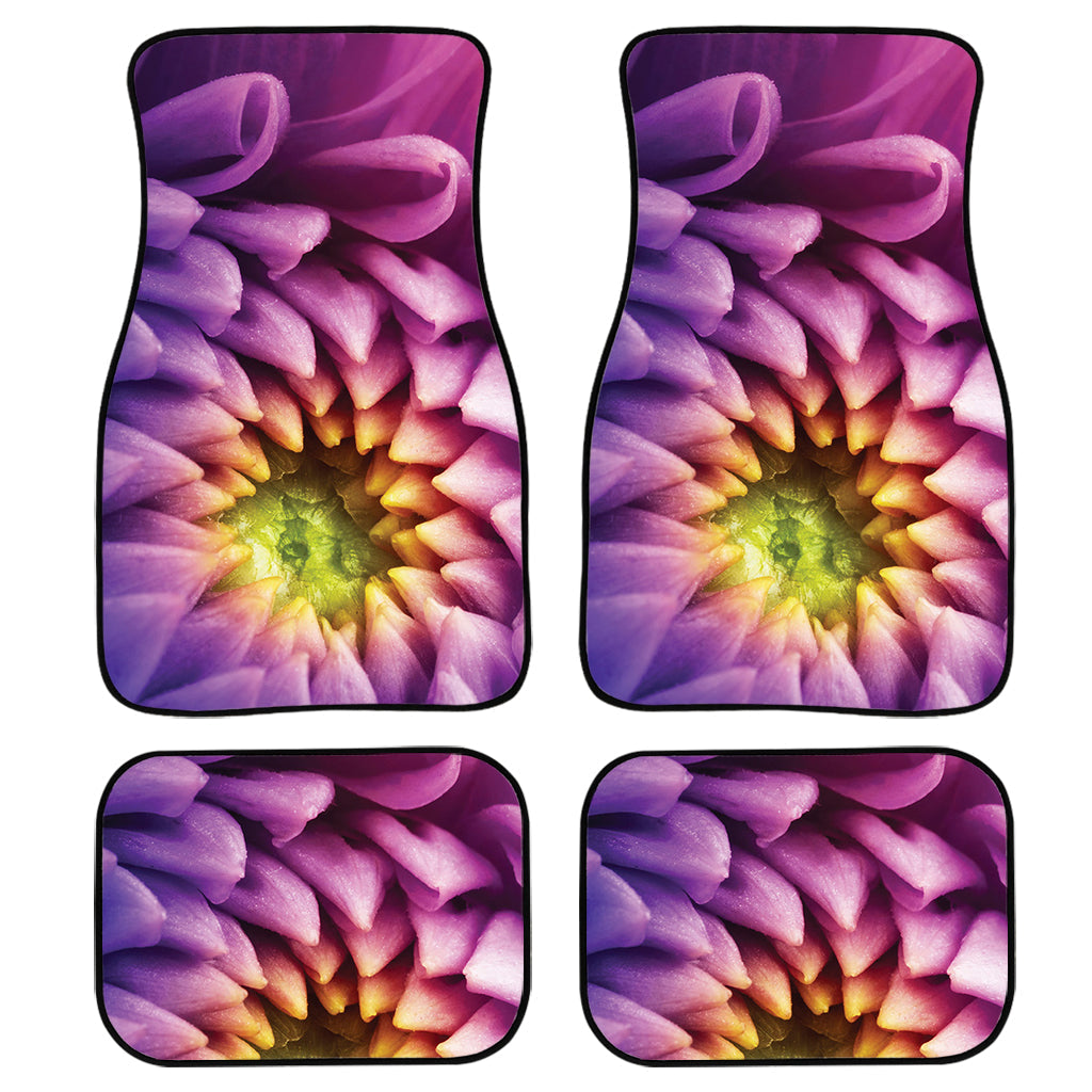 Chrysanthemum Flower Print Front And Back Car Floor Mats, Front Car Mat