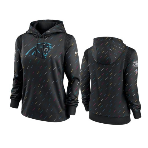 Women Carolina Panthers Anthracite 2021 Crucial Catch Therma Pullover Hoodie