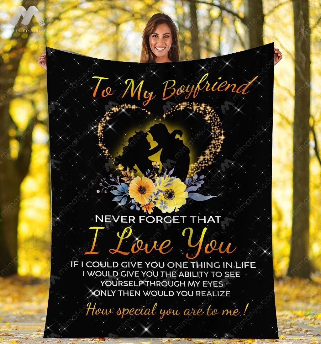 To My Boyfriend Never Forget That I Love You – Graphic Design – Fleece Blanket