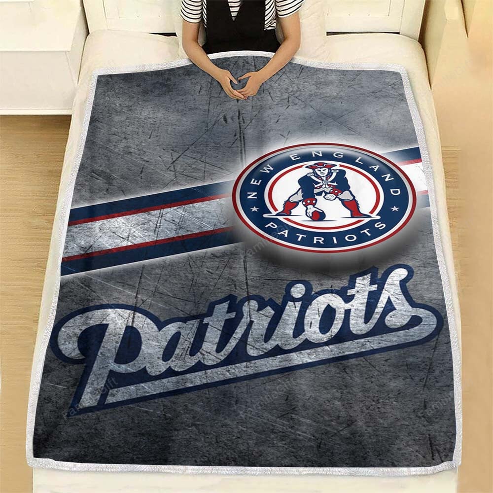 New England Football Fleece Blanket - Blue Soft Blanket, Warm Blanket Fashion24Hs