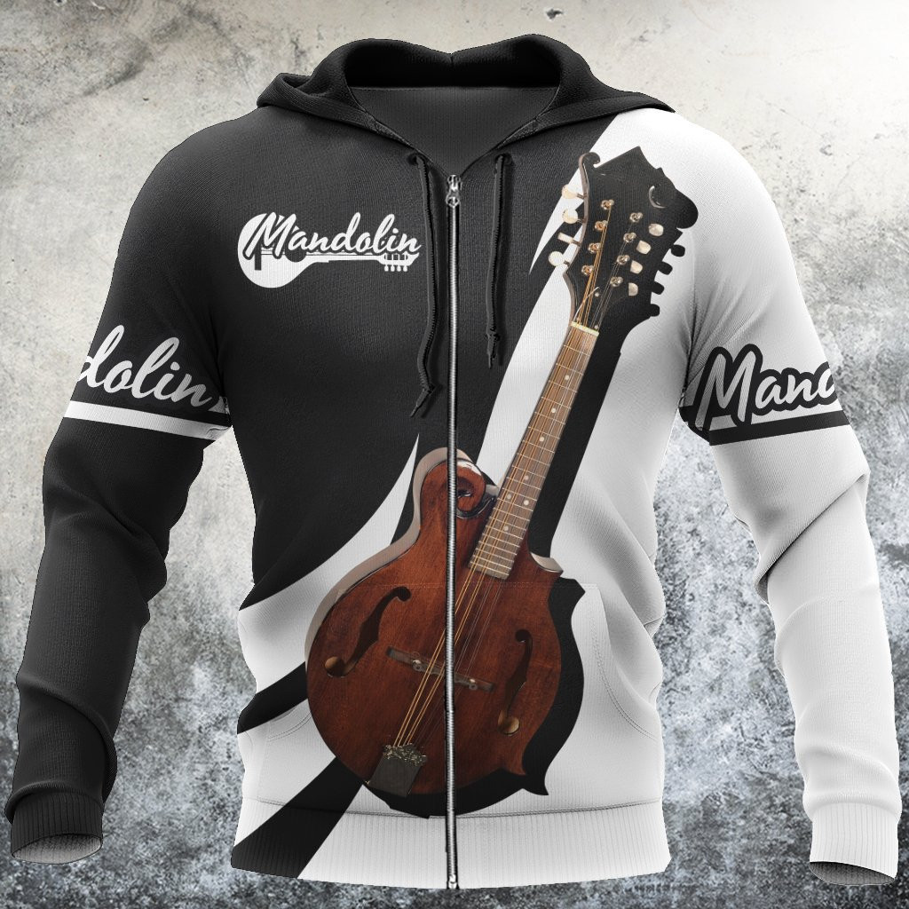 Mandolin Music 3D Zip Up Hoodie Shirt For Men And Women