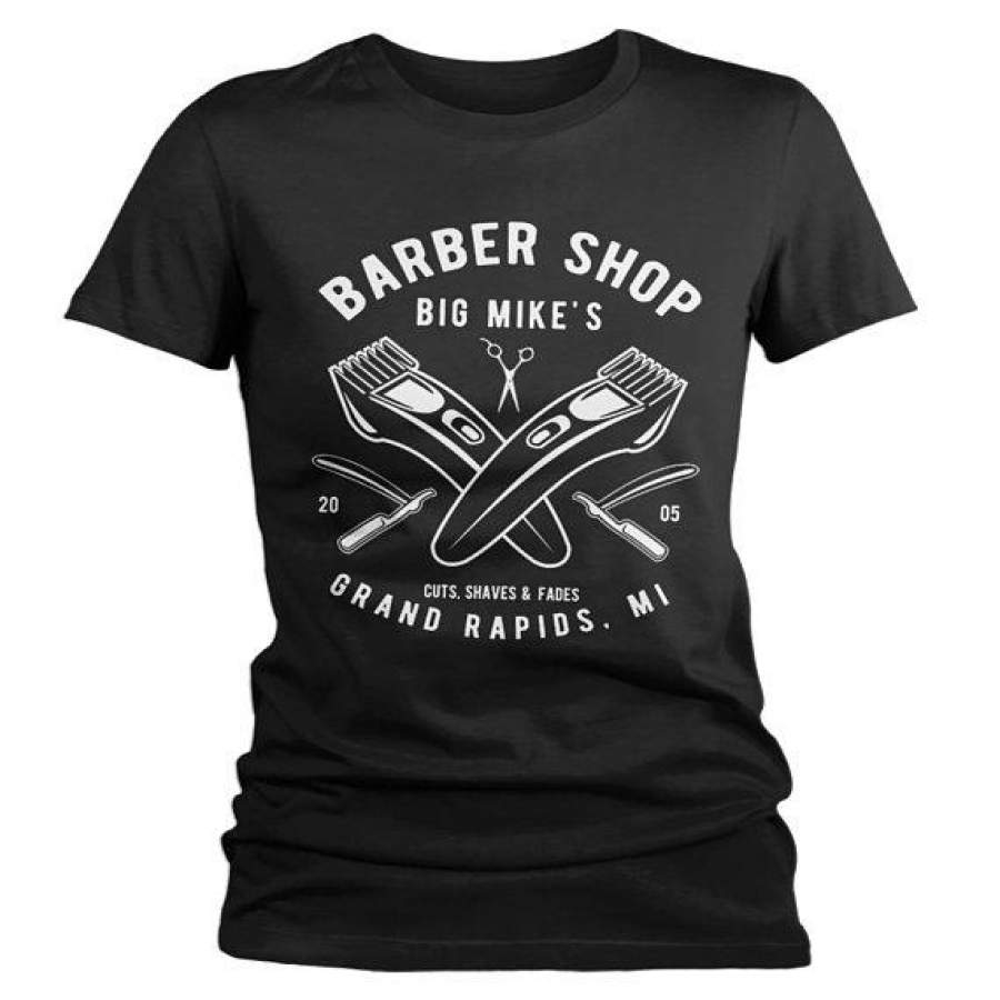 Personalized Women’s Barber Clippers T-Shirt Barbers Shirts Vintage Custom Shirt Tee