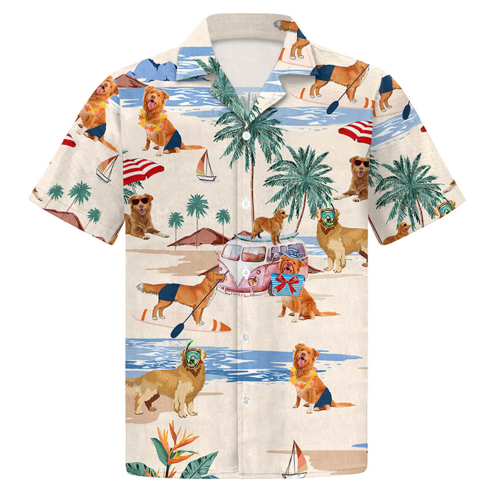 Nova Scotia Duck Tolling Retriever Summer Beach Hawaiian Shirt