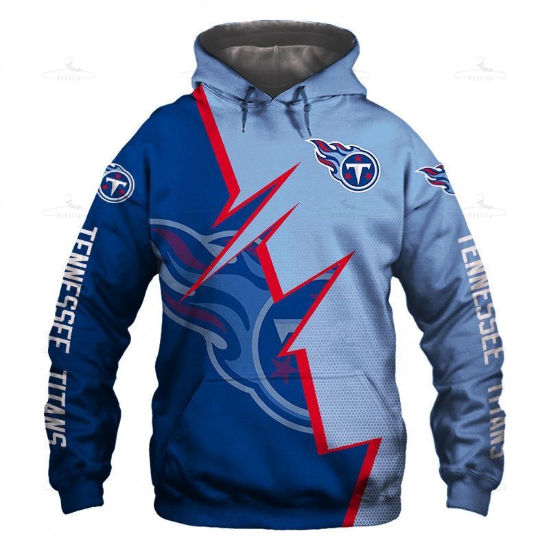 Tennessee Titans Hoodie Zigzag Graphic Sweatshirt Pullover Gift S