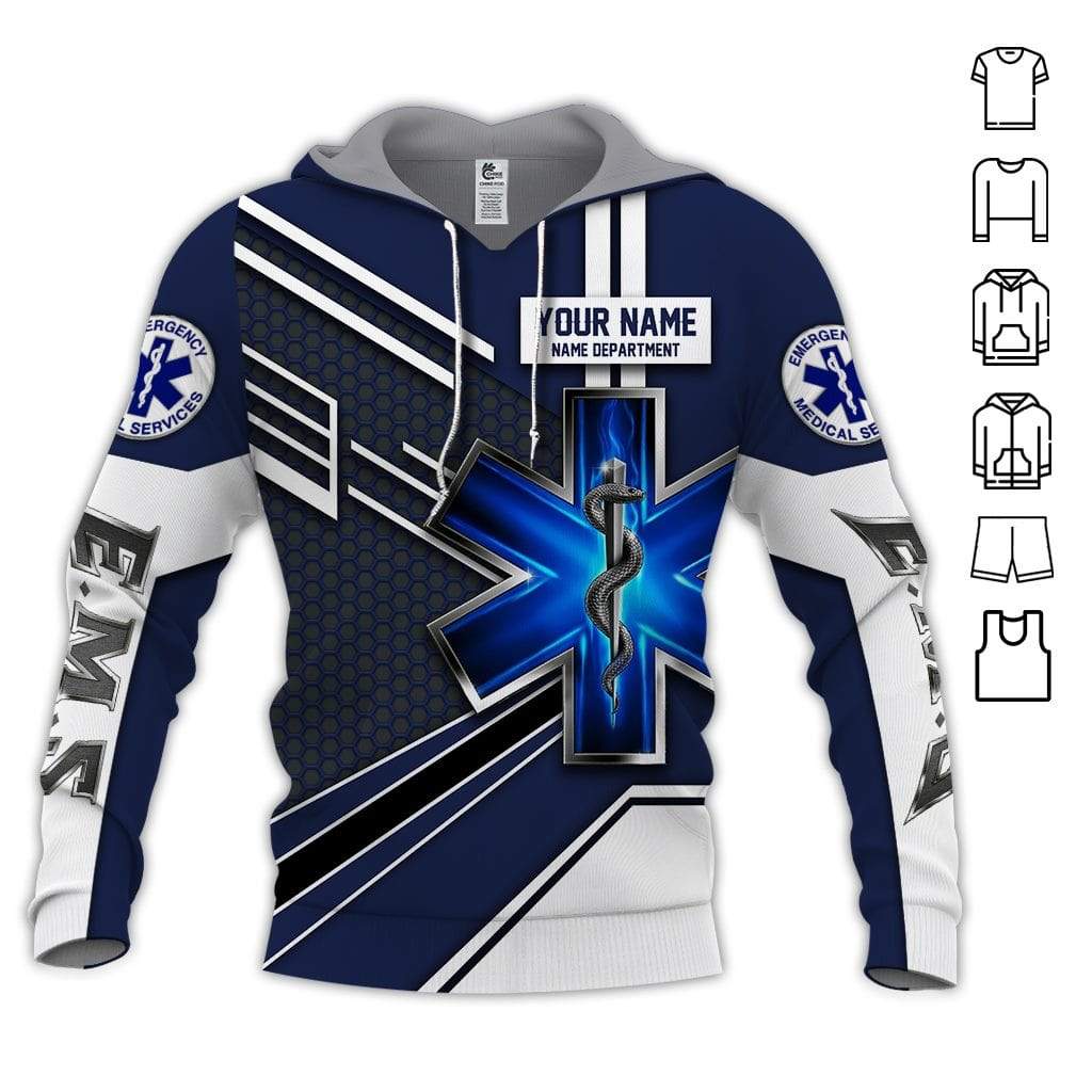 Personalized Name And Department Ems Emergency Medical Service Hoodie 3D
