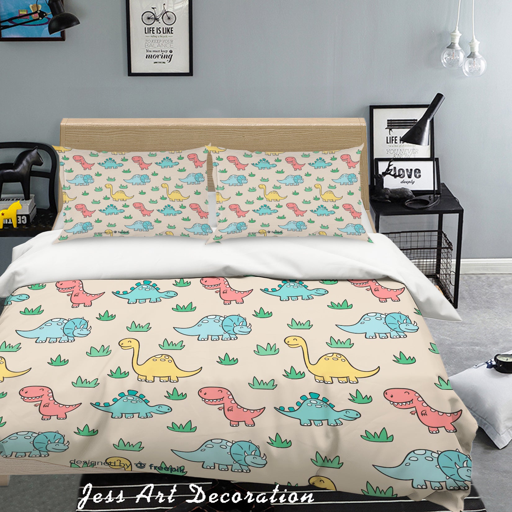 3D Hand Drawn Dinosaur Quilt Cover Set Bedding Set Pillowcases 46