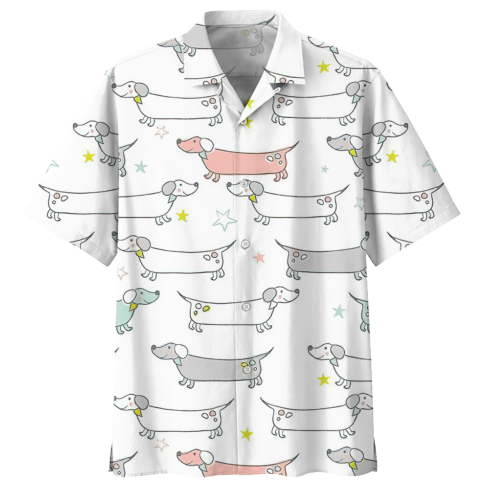 Dachshund White Awesome Design Unisex Hawaii Shirt For Men And Women Ha19541