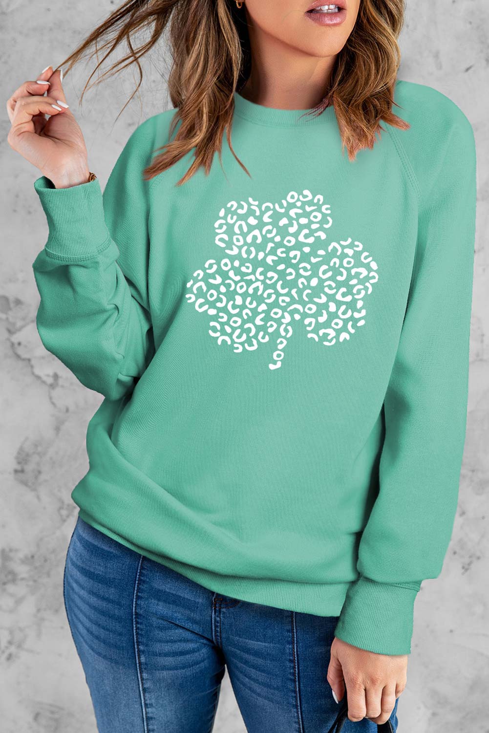 Clover Leopard Print Sweatshirt