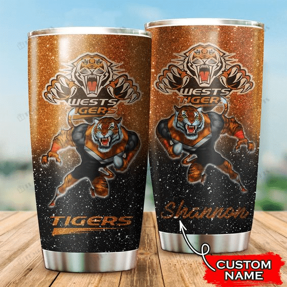 Buy Personalized Wests Tigers 3D Mascot Custom Stainless Steel Tumbler