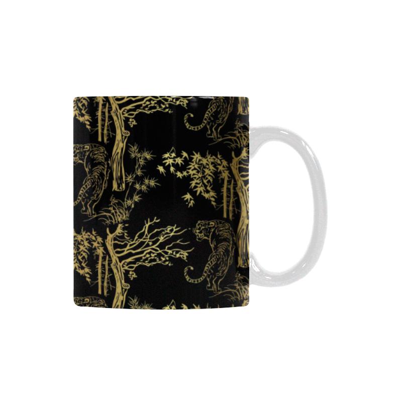 Bengal Tiger and Tree Pattern Classical White Mug (FulFilled In US)