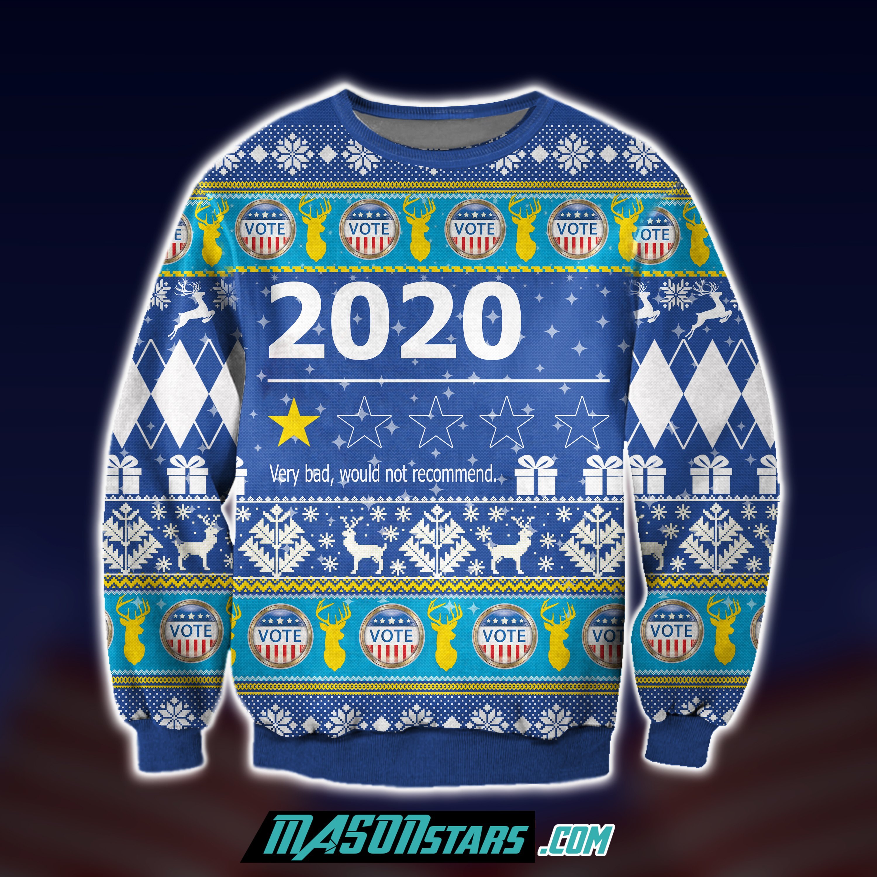 2020 Very Bad Would Not Recommend 3D Print Ugly Christmas Sweater Hoodie All Over Printed Cint10005