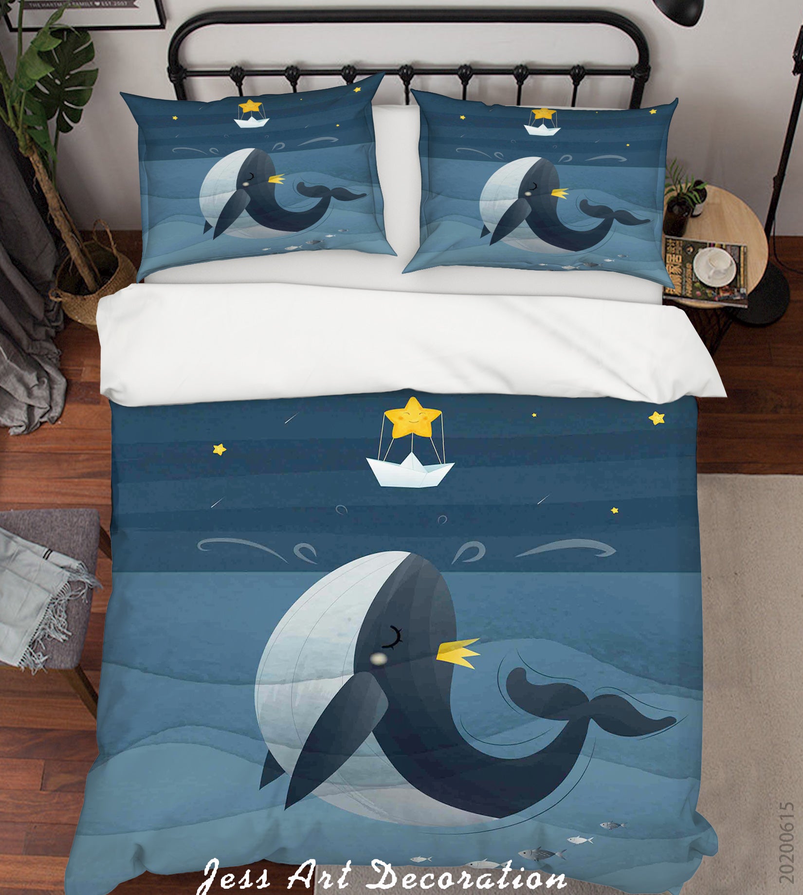 3D Blue Whale Quilt Cover Set Bedding Set Duvet Cover Pillowcases Sf46