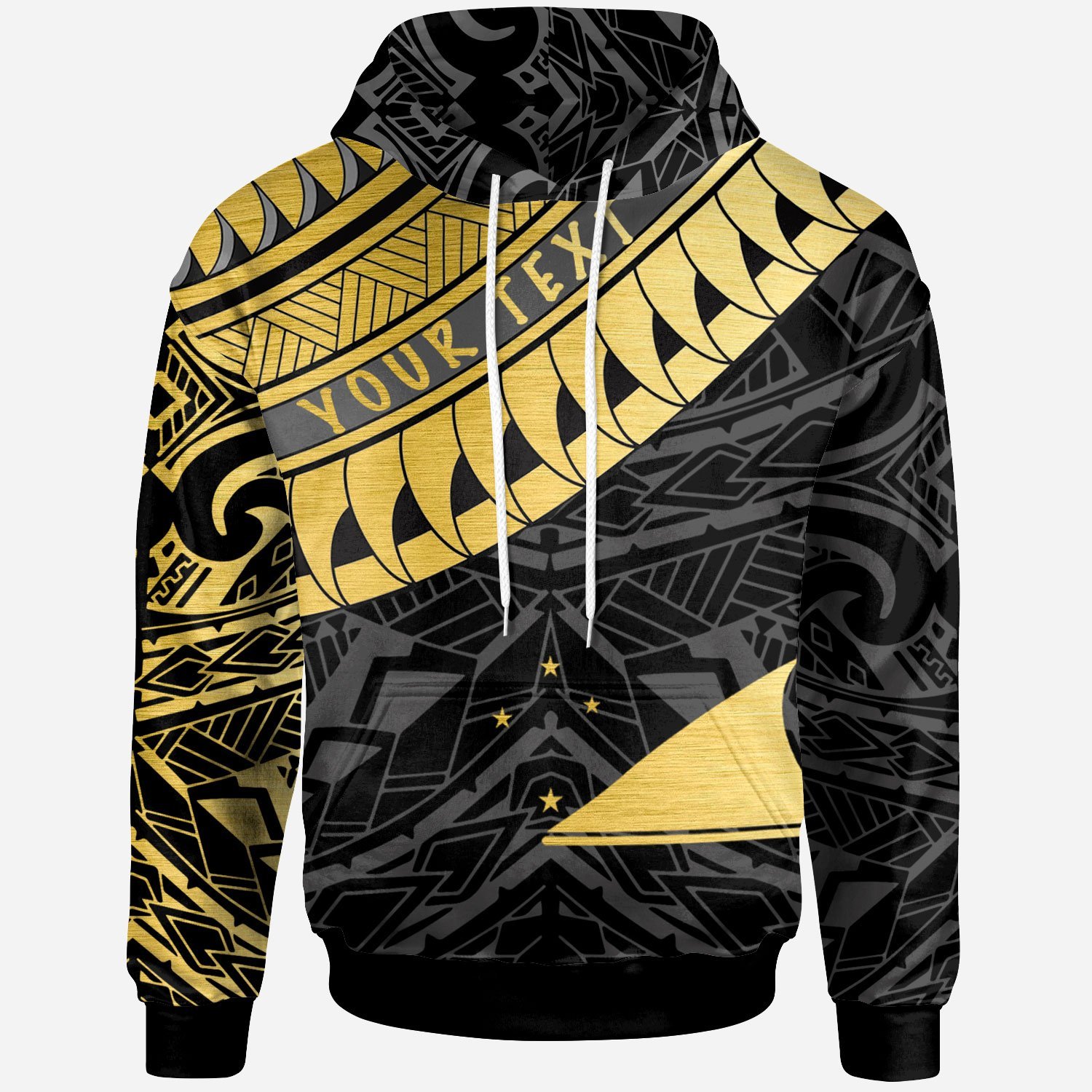 Tokelau – Custom Personalised Hoodie – Tokelau Ginger Lei Pattern Gold – BN20