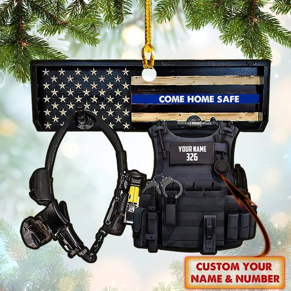 Police – Gift For Police – Police Come Home Safe Shaped Ornament Police – Police Gift – Police Christmas Day – Police