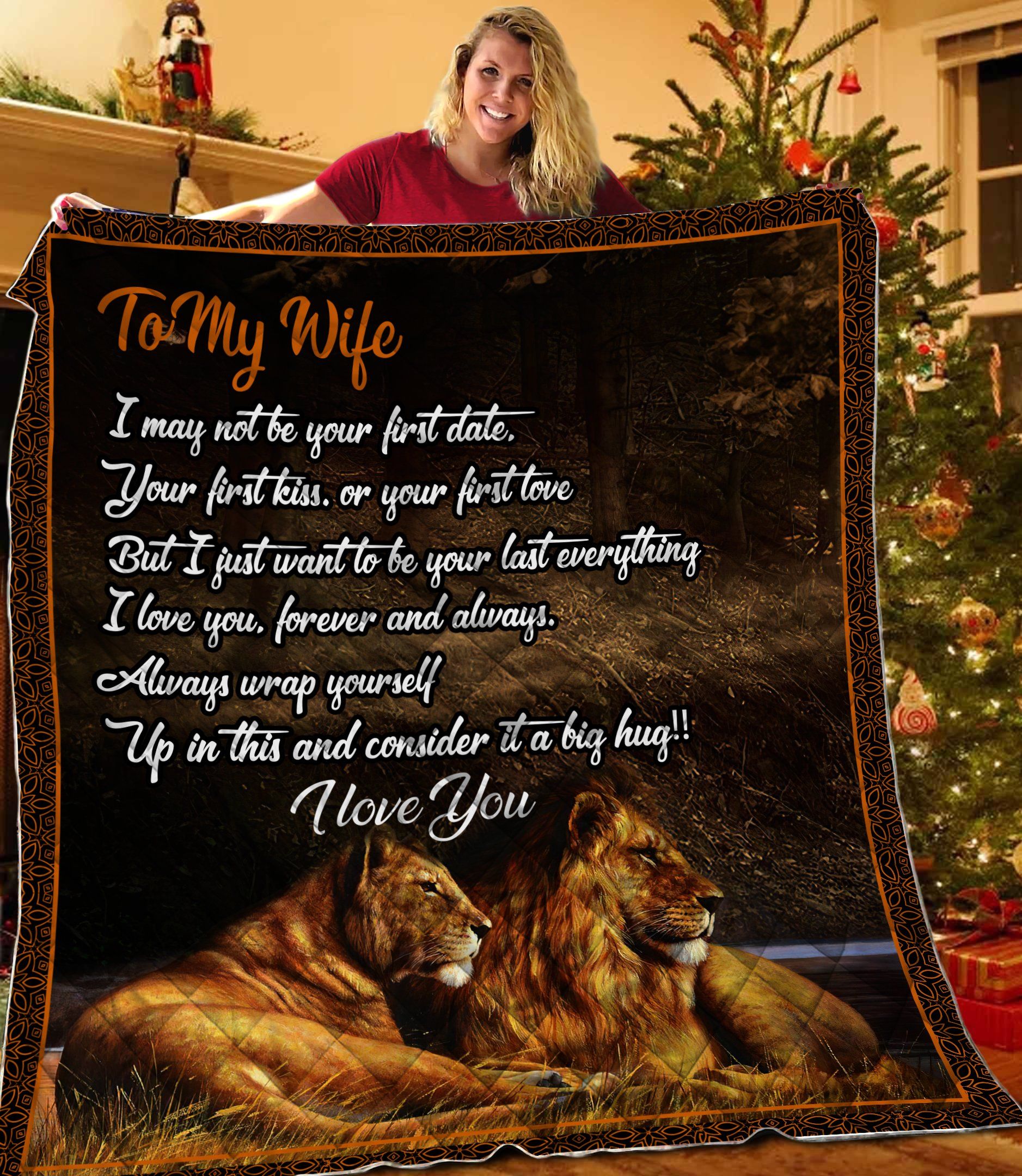 To My Wife Lion TNC131104 Quilt Blanket