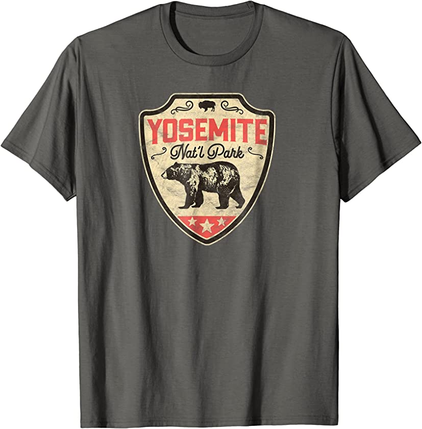 Vintage Yosemite National Park Bear Badge Retro Shirt