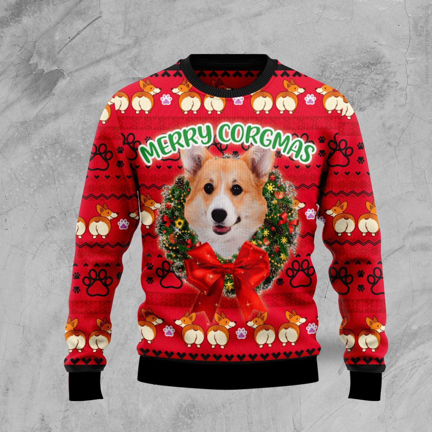 TJJ302009A18WK CORGI CHRISTMAS SWEATER PP