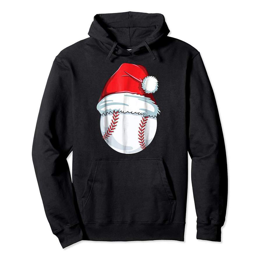 Christmas Baseball For Kids Men Ball Santa Pajama Hoodie Premium Tee