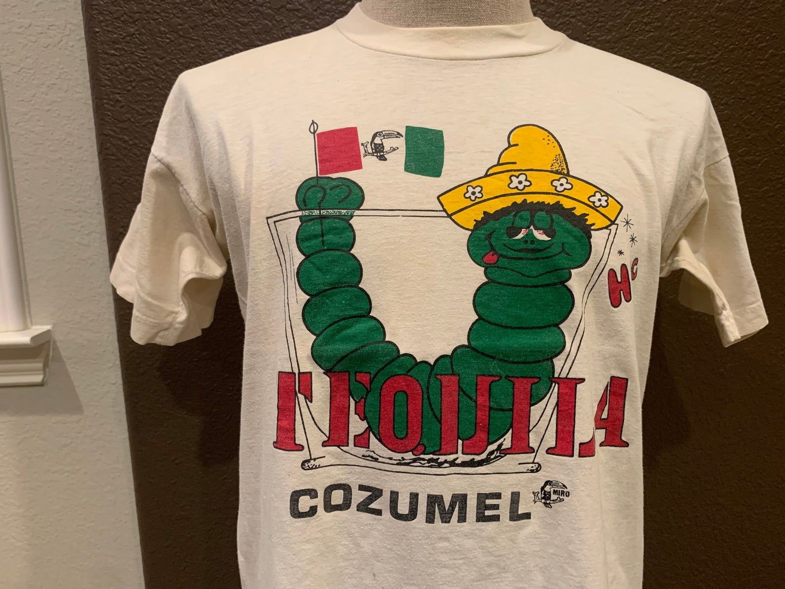 Vintage 80’s Cozumel Tequila Mexico Miro T Shirt L