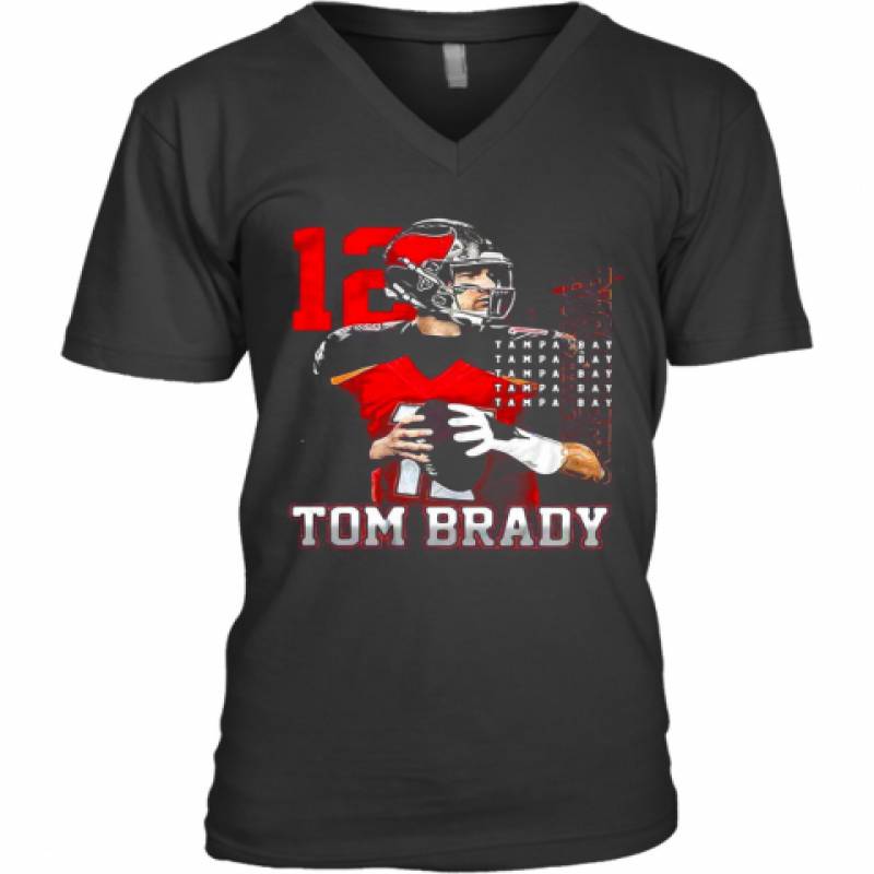 12 Tom Brady Tampa Bay Buccaneers V-Neck T-Shirt