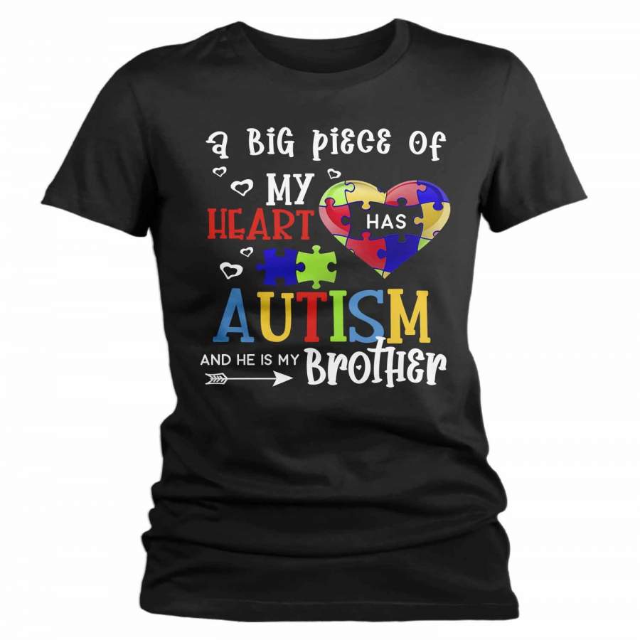 Women’s Personalized Autism T Shirt Piece Of My Heart Shirts Custom Shirts Autism Shirt Custom Autism Shirt