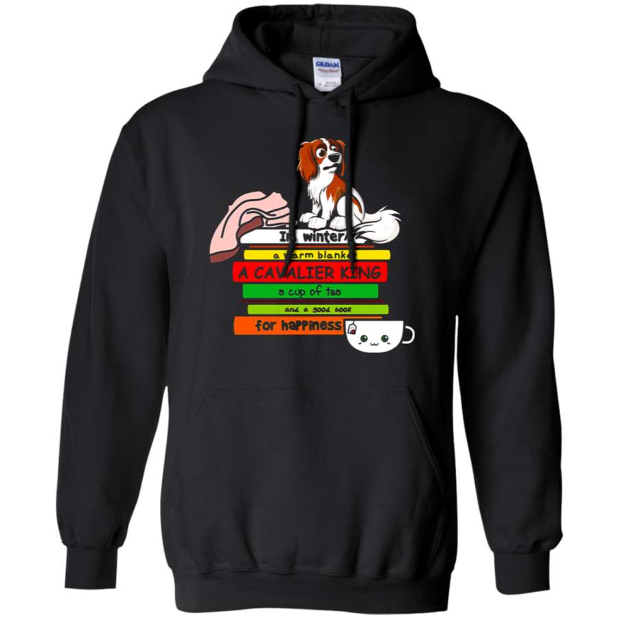 AGR In Winter A Cavalier King Book And Tea For Happiness Hoodie