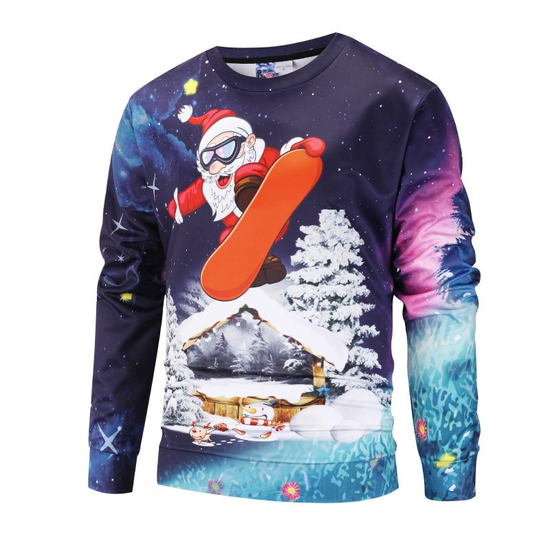 Christmas Sweatshirts – Santa Claus Ski Super Cool Icon 3D Sweatshirt