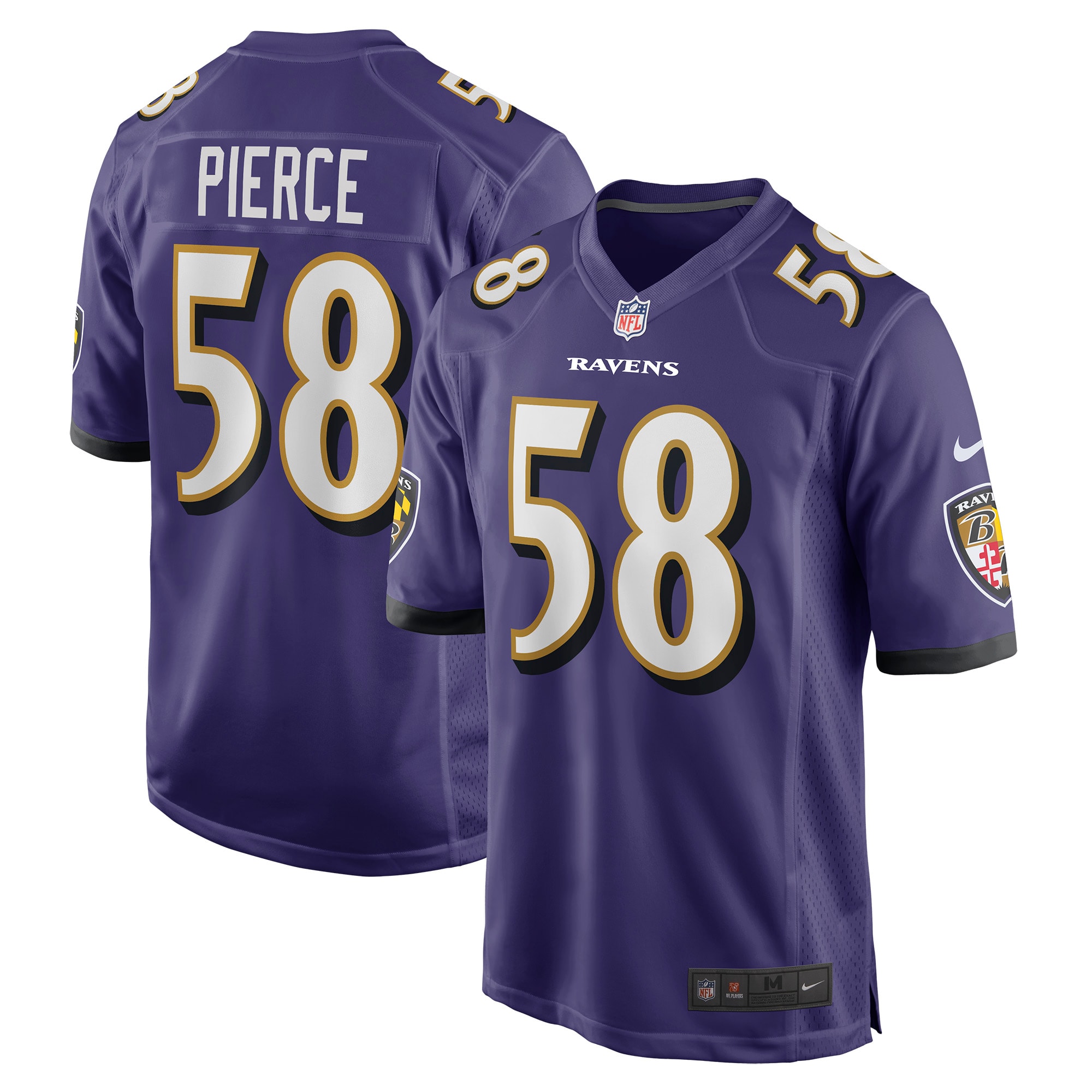 Men’s Baltimore Ravens Michael Pierce Purple Player Game Jersey