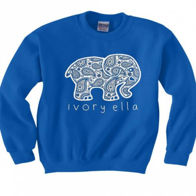 ivory ella elephant front sweatshirt