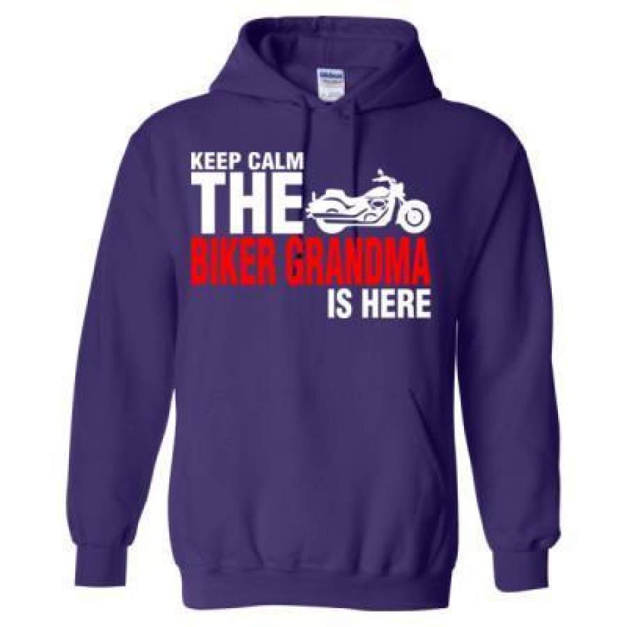 AGR Keep Calm The Biker Grandma Is Here – Heavy Blend™ Hooded Sweatshirt