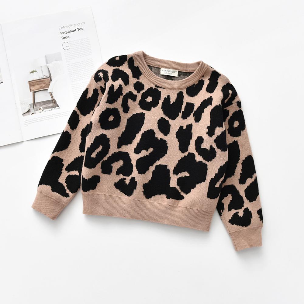 Baby Boy Girl Knitted Sweater 100% Cotton Autumn Winter Spring Infant Toddler Child Leopard Sweater Baby Wool Pullovers Clothes alx