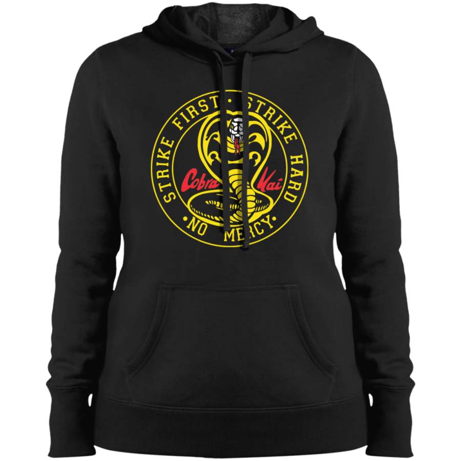 Cobra Kai Strike First Strike Hard No Mercy Ladies Pullover Hoodie