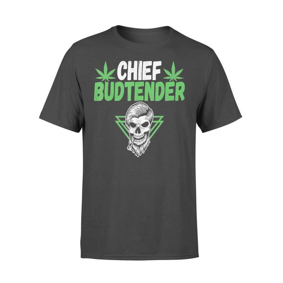 Weed Skull Beard Chief Budtender T-shirt