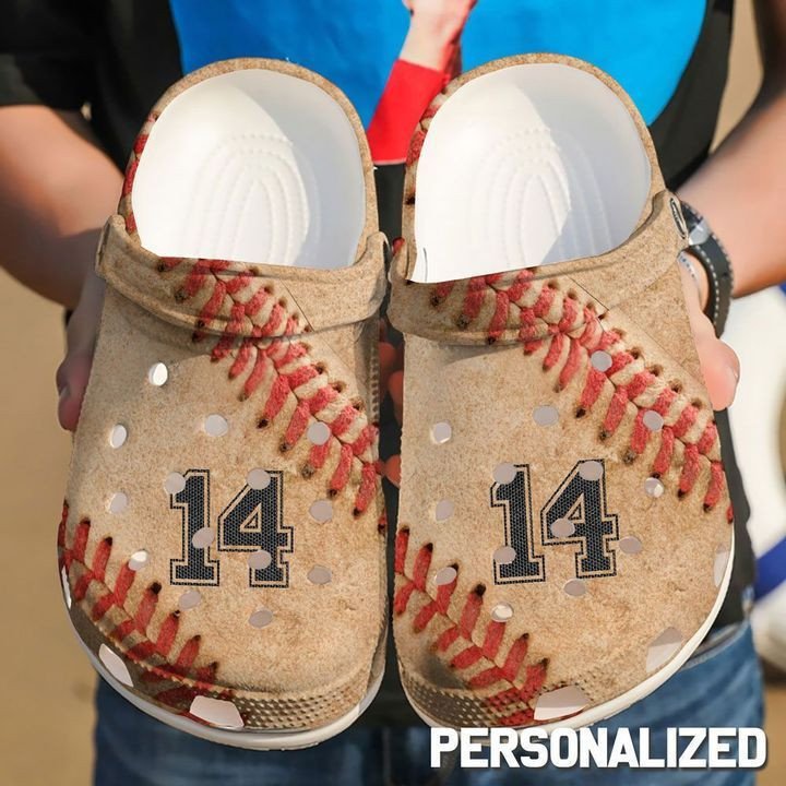 Baseball Custom Number Unisex Clogs Clogband Clog Comfortable Water Shoes