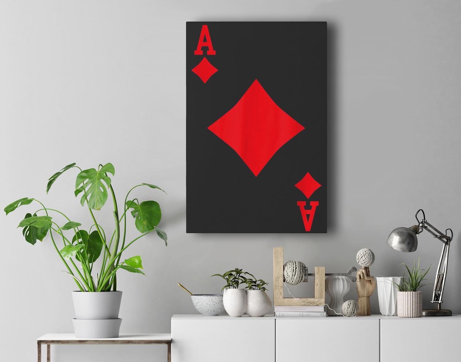 Ace Of Diamonds – Playing Card Halloween Costume Premium Wall Art Canvas Decor